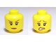 Part No: 3626pb0529  Name: Minifigure, Head Dual Sided Female Brown Eyebrows, Freckles, Scared / Smile Pattern