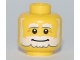 Part No: 3626pb0545  Name: Minifigure, Head Beard White, Bushy Eyebrows, Smile, White Pupils Pattern