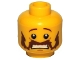 Part No: 3626pb0582  Name: Minifigure, Head Reddish Brown Eyebrows, Bushy Moustache and Mutton Chops, Medium Nougat Chin Dimple, Scared Open Mouth with Teeth Pattern