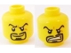 Part No: 3626pb0596  Name: Minifigure, Head Dual Sided Arched Eyebrows and Goatee, Smile / Angry Pattern