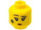 Part No: 3626pb0605 Name: Minifigure, Head Female Black Eyebrows, Right Raised, Eyelashes, Scuff Mark, Dark Orange Lips, Neutral Pattern Part No: 3626pb0605 Name: Minifigure, Head Female Black Eyebrows, Right Raised, Eyelashes, Scuff Mark, Dark Orange Lips, Neutral Pattern