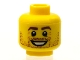 Part No: 3626pb0606  Name: Minifigure, Head Beard Stubble, Brown Eyebrows, White Pupils, Crow's Feet, Open Smile Pattern