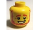 Part No: 3626pb0676  Name: Minifigure, Head Beard Brown, Bushy Eyebrows, White Pupils and Pensive Smile with Teeth Pattern