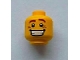 Part No: 3626pb0685  Name: Minifigure, Head Male Brown Eyebrows, White Pupils, Smile Wrinkles and Wide Open Smile Pattern