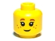 Part No: 3626pb0690  Name: Minifigure, Head Child Black Eyelashes, Brown Eyebrows, Freckles Pattern