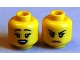 Part No: 3626pb0697  Name: Minifigure, Head Dual Sided Female Black Eyebrows, Eyelashes, Open Mouth / Frown Pattern