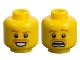 Part No: 3626pb0715  Name: Minifigure, Head Dual Sided Medium Nougat Curved Eyebrows and Moustache, Happy / Scared Pattern
