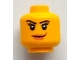 Part No: 3626pb0739  Name: Minifigure, Head Female with Pink Lips and Black Eyebrows and Eyelashes Pattern