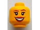 Part No: 3626pb0745  Name: Minifigure, Head Female with Large Red Lips, Open Mouth Smile with Teeth, Brown Eyebrows, Thin Eyelashes and White Pupils Pattern