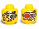 Part No: 3626pb0771  Name: Minifigure, Head Dual Sided Glasses, Red and Gray Lens / Clear and Gray Lens Pattern