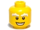 Part No: 3626pb0798  Name: Minifigure, Head Light Bluish Gray and White Bushy Eyebrows, Open Mouth Smile with Teeth Pattern