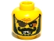 Part No: 3626pb0801  Name: Minifigure, Head Black Bushy Eyebrows, Curled Moustache and Beard, Dark Brown Eye Patch, Nougat Eye Shadow, Furrowed Brow, Open Mouth Scowl with Teeth, Gold Tooth and Missing Tooth Pattern