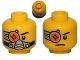 Part No: 3626pb0824  Name: Minifigure, Head Dual Sided Cyborg Eyepiece, Eyebrow Left Side, Breathing Apparatus / Worried Pattern