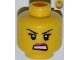 Part No: 3626pb0829  Name: Minifigure, Head Female with Dark Pink Lips, Black Eyelashes and Angry Eyebrows, Crease under Eye, White Teeth Pattern