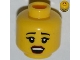 Part No: 3626pb0832  Name: Minifigure, Head Female Black Eyebrows, Eyelashes, Red Lips, Open Mouth Pattern