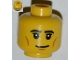 Part No: 3626pb0838  Name: Minifigure, Head Male Black Eyebrows, Eyelashes, Cheek Dimples, Smile Pattern