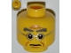 Part No: 3626pb0839  Name: Minifigure, Head Male Bushy Gray Eyebrows, Wrinkles, Silver Frame Glasses Pattern
