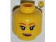 Part No: 3626pb0855  Name: Minifigure, Head Female with Dark Orange Eyebrows, Eyelashes, Dark Tan Lips, Smile Pattern