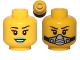 Part No: 3626pb0878  Name: Minifigure, Head Dual Sided Female Black Eyebrows, Eyelashes, Dark Azure Lips, Open Mouth Smile with Teeth / Breathing Apparatus Pattern