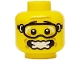 Part No: 3626pb0911  Name: Minifigure, Head Black Eyebrows, Goggles, Medium Nougat Dimples, Furrowed Brow, Open Mouth Scared and Wavy with Teeth Pattern