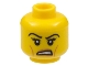 Part No: 3626pb0923  Name: Minifigure, Head Female Black Eyelashes, Angry Eyebrows, Cheek Lines, White Pupils and White Teeth Pattern