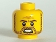 Part No: 3626pb0925  Name: Minifigure, Head Beard Stubble, Brown Eyebrows and Mouth with Teeth Pattern