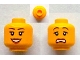 Part No: 3626pb0940  Name: Minifigure, Head Dual Sided Female Black Eyebrows, Eyelashes, Dark Orange Lips, Open Mouth Smile with Teeth / Scared Pattern