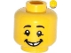 Part No: 3626pb0984  Name: Minifigure, Head Male Black Eyebrows, Cheekbone Lines under Eyes, Gap Tooth Smile Pattern