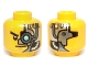 Part No: 3626pb1038  Name: Minifigure, Head Alien with Mechanical Left Eye Light Blue, Head Plates Pattern
