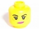 Part No: 3626pb1043  Name: Minifigure, Head Female Black Eyebrows, Freckles, Eyelashes, Pink Lips, Lopsided Smile Pattern