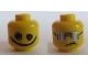 Part No: 3626pb1050  Name: Minifigure, Head Dual Sided Silver Sunglasses with Vertical Lines / Scribble-Face Smile Pattern