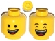 Part No: 3626pb1058  Name: Minifigure, Head Dual Sided Open Lopsided Smile / Laughing Pattern (Emmet)
