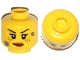 Part No: 3626pb1062  Name: Minifigure, Head Female Dark Brown Eyebrows, Dark Orange Freckles, Eyelashes, Dark Bluish Gray Scratches, Dark Orange Lips Pattern