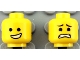 Part No: 3626pb1089  Name: Minifigure, Head Dual Sided Open Smile with Teeth / Eyebrows, Scared Pattern