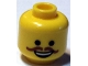 Part No: 3626pb1125  Name: Minifigure, Head Black Eyes, Open Mouth Smile and Curly Brown Moustache Pattern (Western Emmet)
