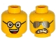 Part No: 3626pb1158  Name: Minifigure, Head Dual Sided Black Glasses, Open Smile with Teeth and Tongue / Sunglasses, Clenched Teeth Pattern