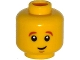 Part No: 3626pb1195  Name: Minifigure, Head Dark Orange Eyebrows, White Pupils, Crooked Smile and Chin Dimple Pattern