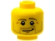 Part No: 3626pb1226  Name: Minifigure, Head Beard Dark Tan Eyebrows and Beard Stubble, Dark Orange Chin Dimple and Wrinkles, Lopsided Grin with Dimple Pattern