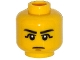 Part No: 3626pb1232  Name: Minifigure, Head Black Eyebrows, Black Eye Shadow, Chin Dimple Pattern
