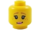 Part No: 3626pb1245  Name: Minifigure, Head Female Brown Eyebrows, Freckles, Black Eyelashes, Pink Lips Pattern (Unicorn Girl)