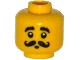 Part No: 3626pb1249  Name: Minifigure, Head Moustache Black Curled, Bushy Eyebrows, Round Mouth Pattern