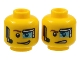 Part No: 3626pb1282  Name: Minifigure, Head Dual Sided Digital Eye Glass over Left Eye, Smirk / Determined Pattern (Curtis Bolt)