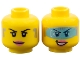 Part No: 3626pb1284  Name: Minifigure, Head Dual Sided Female Digital Eye Glasses, Pink Lips, Smirk / Visor Open Pattern (Caila Phoenix)