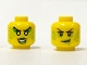 Part No: 3626pb1309  Name: Minifigure, Head Dual Sided Female Black Eyelashes and Eyebrows, Lime Splotches, Smirk / Green Eye Shadow and Lips, Teeth Pattern