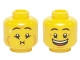 Part No: 3626pb1314  Name: Minifigure, Head Dual Sided Eyebrows, Crow's Feet, Open Mouth Smile / Queasy Expression with Sweat Drop Pattern (Undetermined Type)