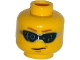 Part No: 3626pb1316  Name: Minifigure, Head Glasses Digital with Light Brown Eyebrows and Chin Dimple Pattern