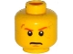 Part No: 3626pb1328  Name: Minifigure, Head Dark Orange Eyebrows, Scar over Right Eye, Scowl Pattern