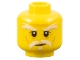 Part No: 3626pb1397  Name: Minifigure, Head White Bushy Eyebrows, Moustache and Soul Patch, Upper Eyelids, Medium Nougat Cheek Lines and Wrinkles, Slight Grin Pattern