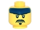 Part No: 3626pb1483  Name: Minifigure, Head Dark Blue Headband, White Pupils, Black Moustache and Goatee Pattern