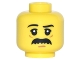 Part No: 3626pb1484  Name: Minifigure, Head Black Eyebrows, White Pupils, Black Bushy Moustache Pattern